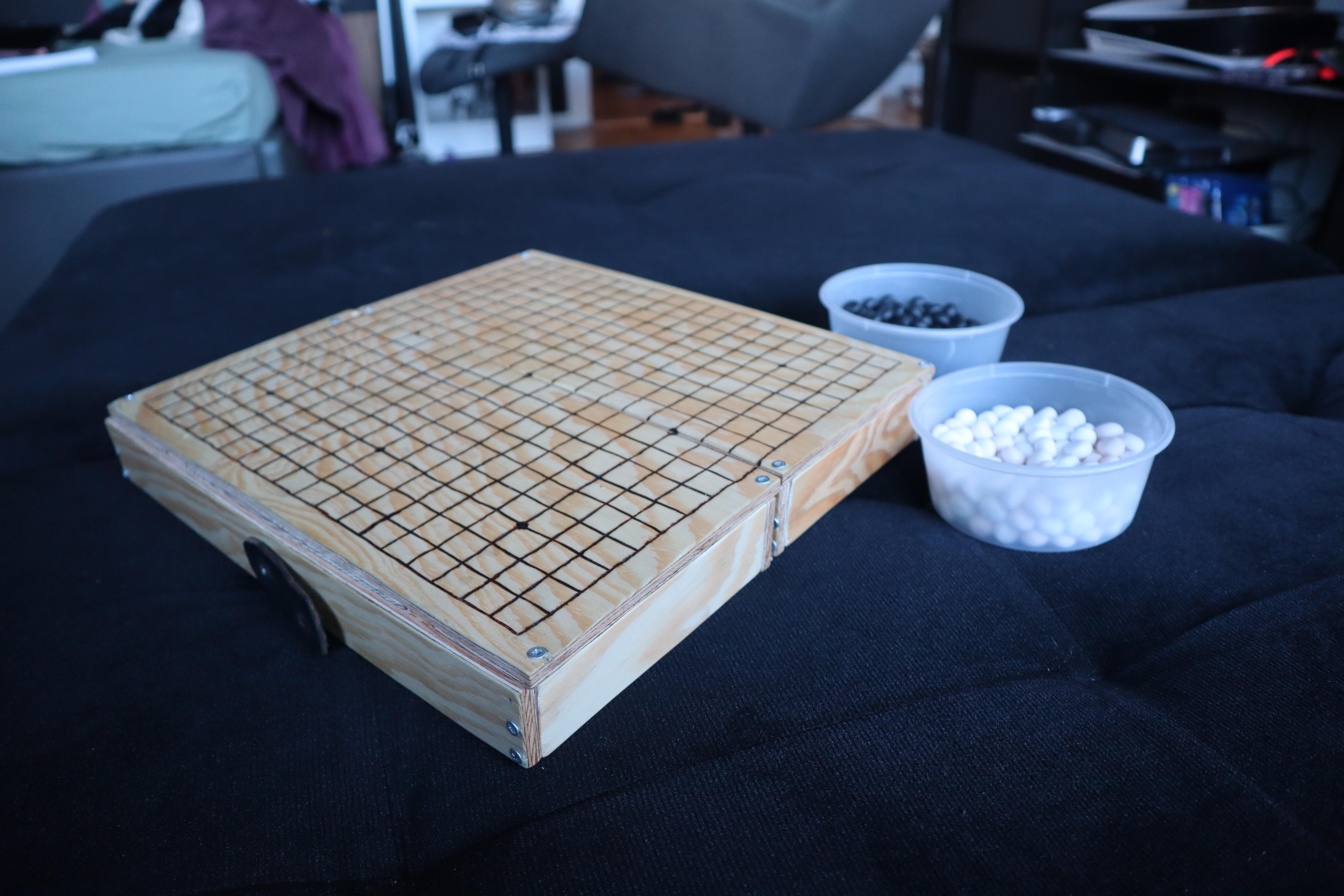 The same board folded out flat.