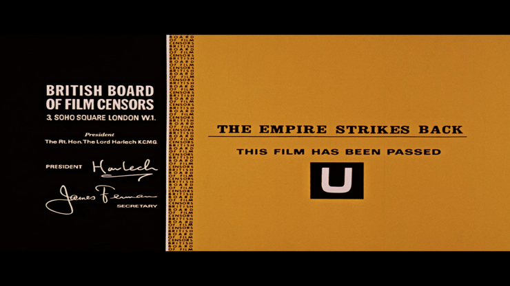 Empire Strikes Back BBFC certificate