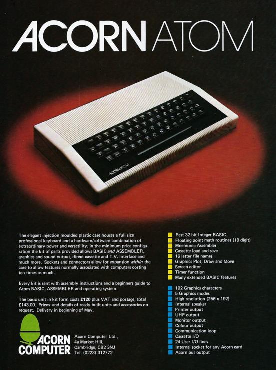 vintage 1980 add for the Acorn ATOM computer