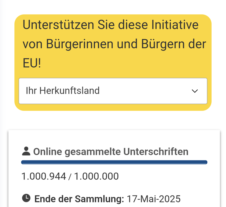 We've reached 1 million votes! 