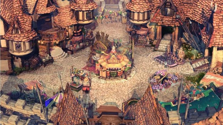 Hi-Res Picture of the background of Final Fantasy 9's first city, Alexandria.