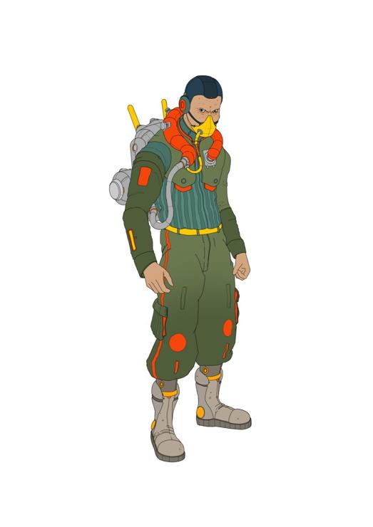 Sci fi character illustration.