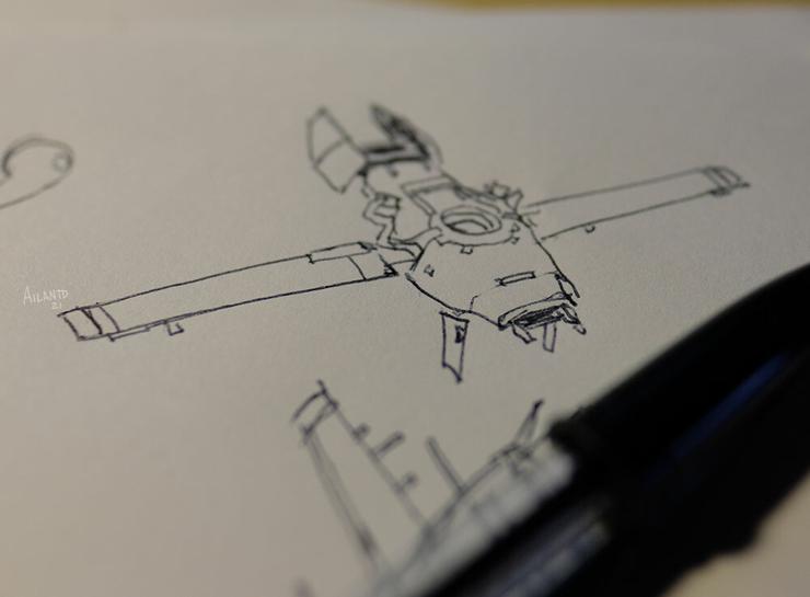 Scifi drone drawing
