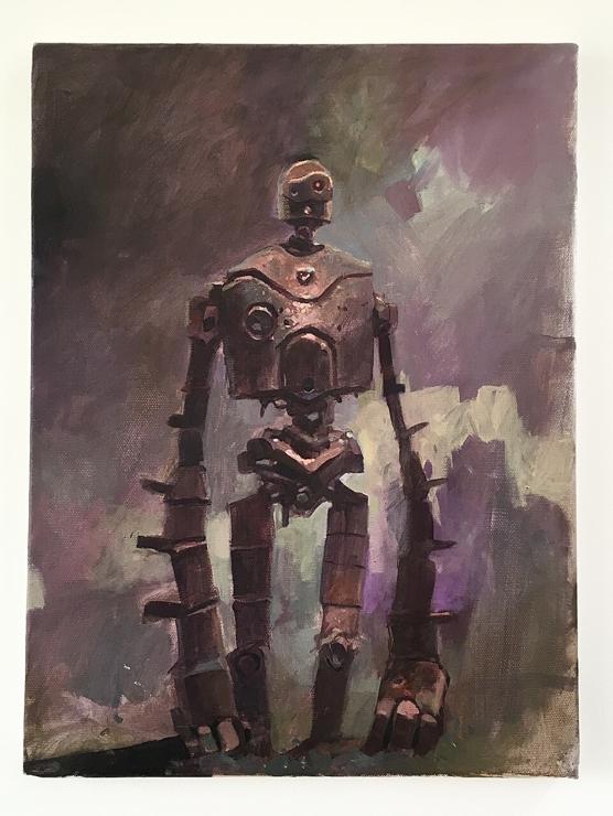 Painting of guardian robot from Castle in the Sky/Laputa 